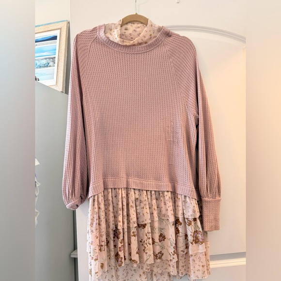 FREE PEOPLE PINK OPPOSITES ATTRACT MINI DRESS - Picture 4 of 8